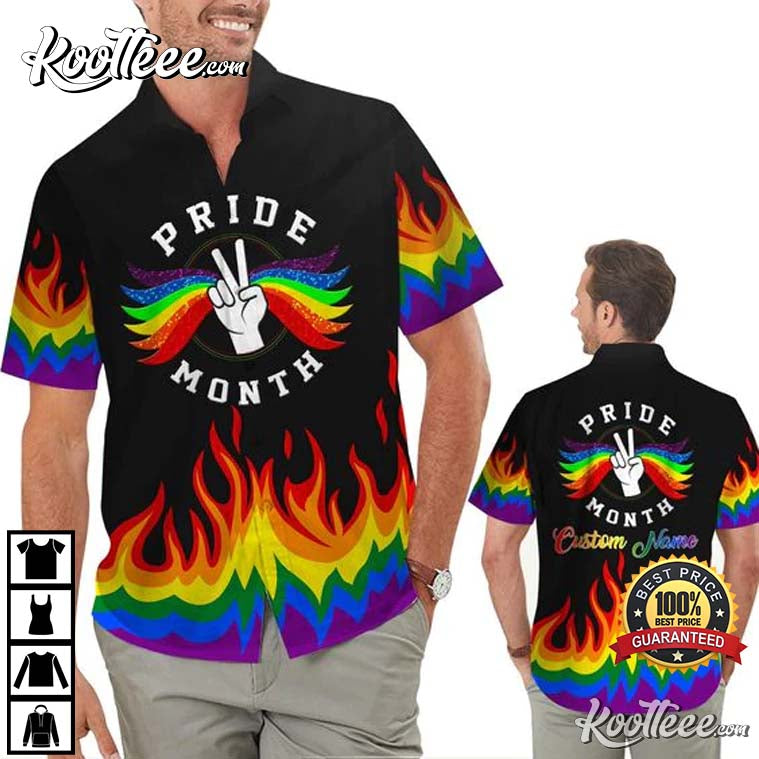 Hand Rainbow LGBTQ Tropical Floral Hawaiian - Adult & Kids T-Shirts, Sweatshirts & Hoodies apparel design preview 1