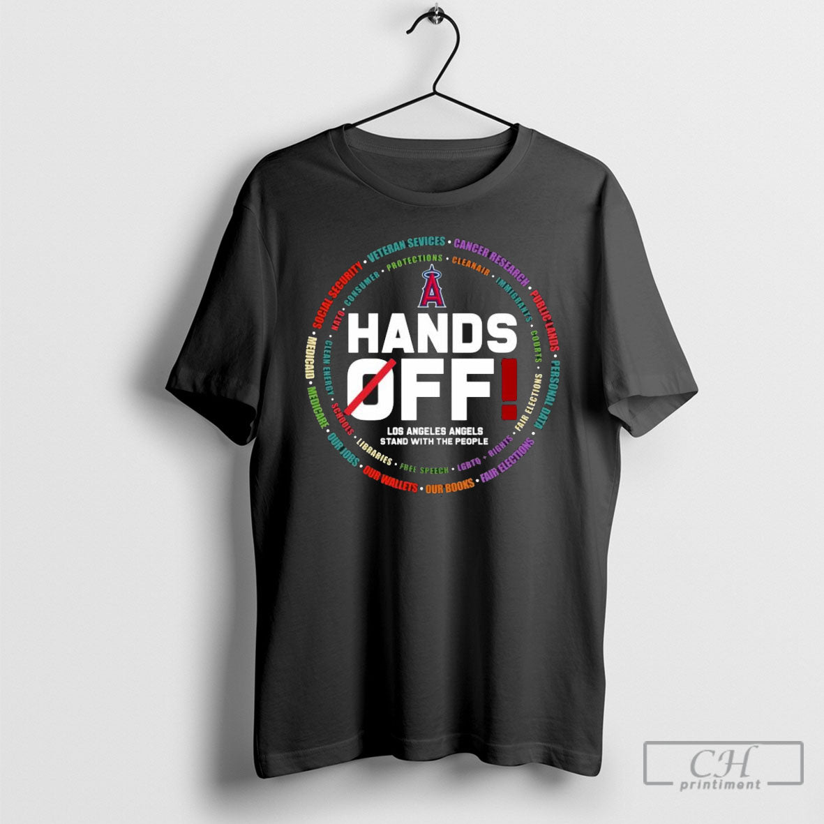 Hands Off Los Angeles Angels Stand With The People - Adult & Kids T-Shirts, Sweatshirts & Hoodies apparel design preview 1