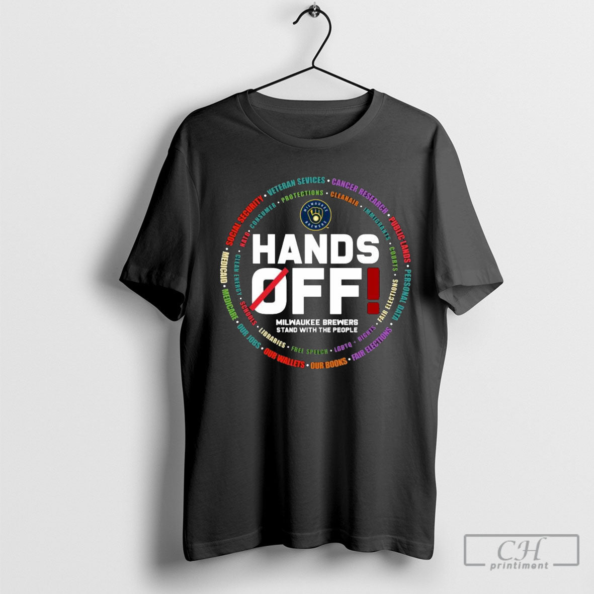 Hands Off Milwaukee Brewers Stand With The People - Adult & Kids T-Shirts, Sweatshirts & Hoodies apparel design preview 1