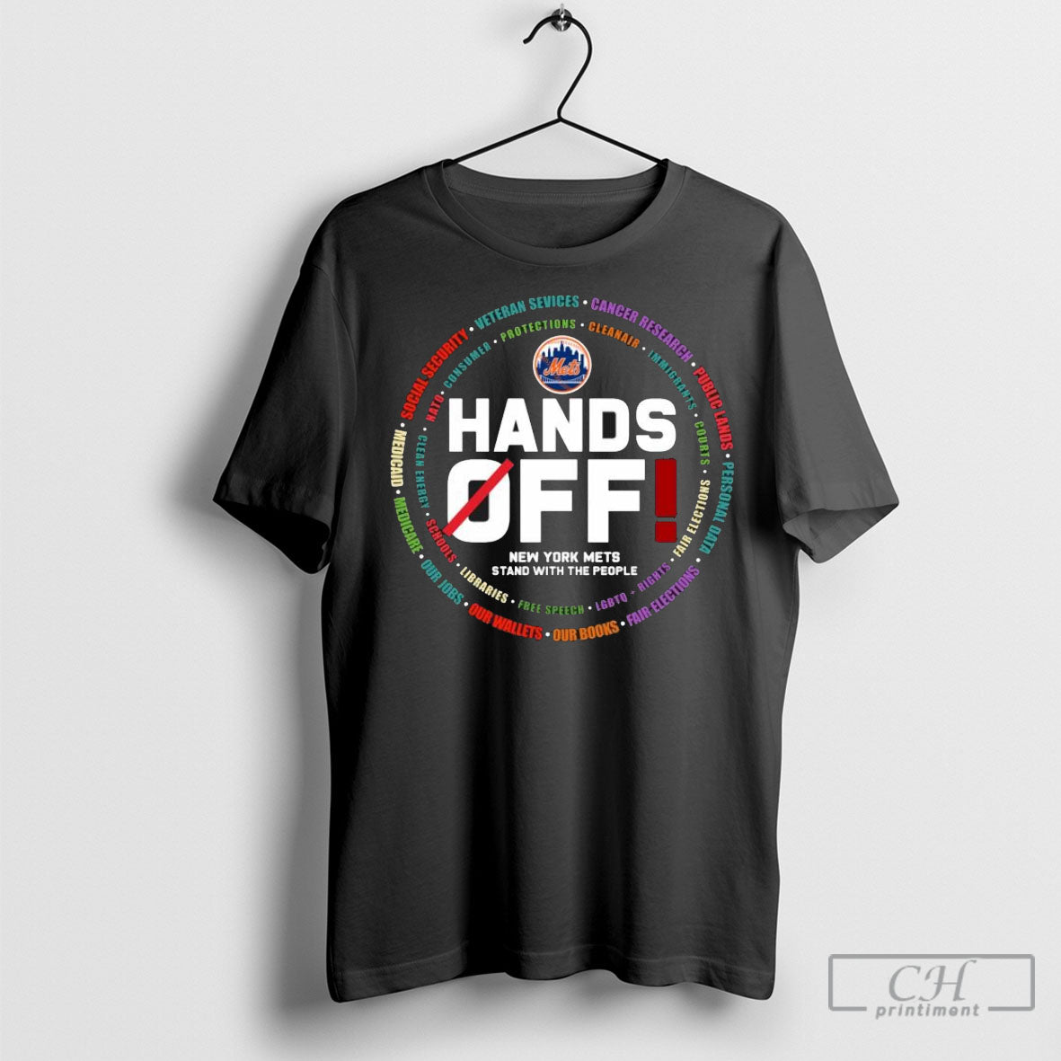 Hands Off New York Mets Stand With The People - Adult & Kids T-Shirts, Sweatshirts & Hoodies apparel design preview 1