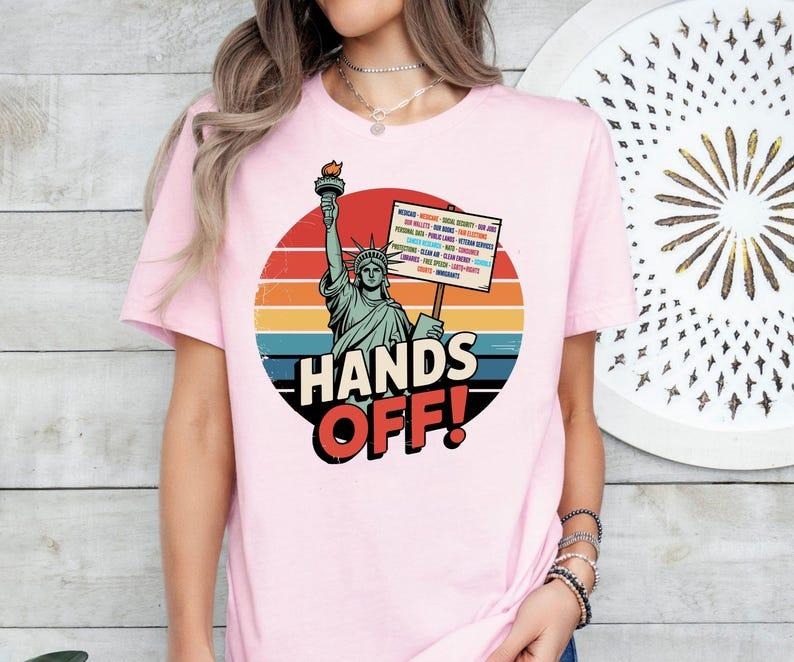 Hands Off Protest Political Activism Save Public - Adult & Kids T-Shirts, Sweatshirts & Hoodies apparel design preview 1