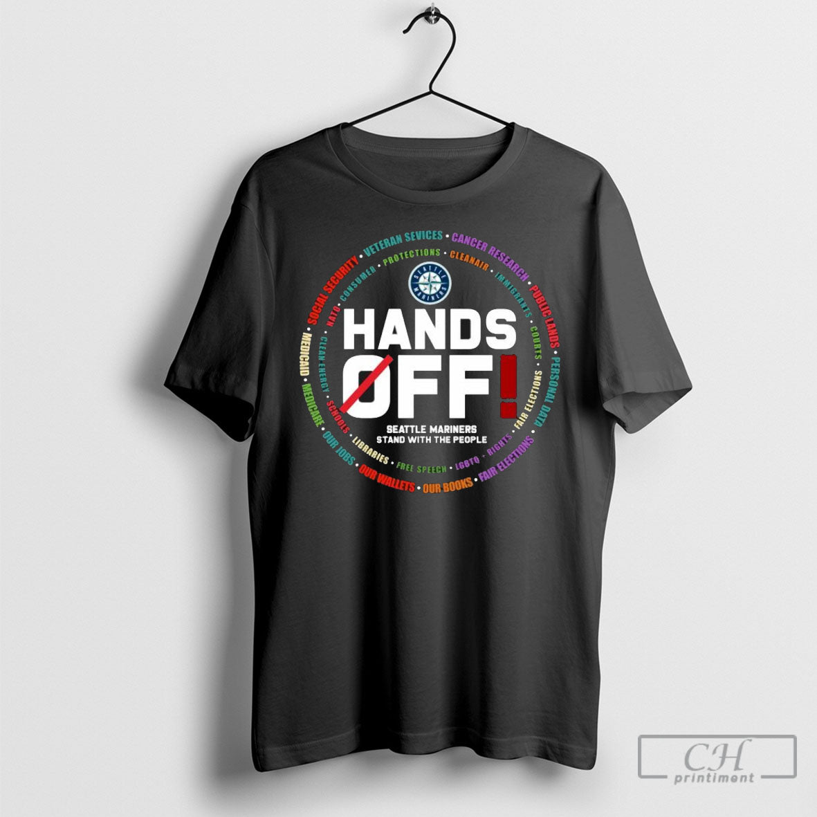 Hands Off Seattle Mariners Stand With The People - Adult & Kids T-Shirts, Sweatshirts & Hoodies apparel design preview 1