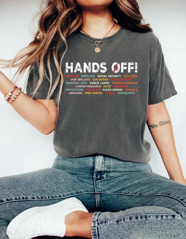Hands Off Rally Protest Political Activism Resist - Adult & Kids T-Shirts, Sweatshirts & Hoodies apparel design preview 1