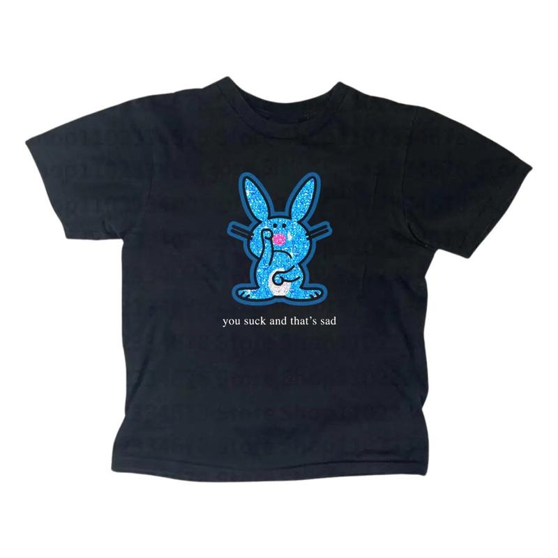 Happy Bunny Baby Gothic Emo Girl Top Y2K Streetwear - Adult & Kids T-Shirts, Sweatshirts & Hoodies apparel design preview 1