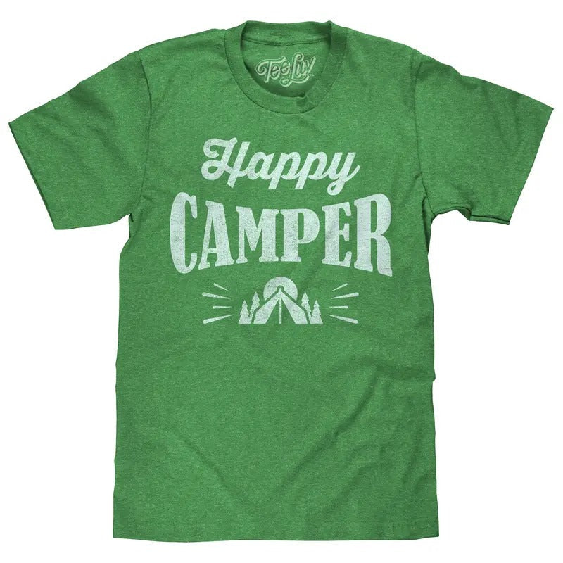 Happy Camper Green - Adult & Kids T-Shirts, Sweatshirts & Hoodies apparel design preview 1