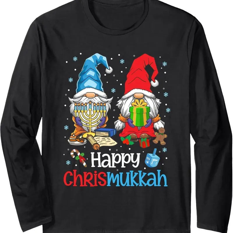 Happy Christmukkah Ugly Hanukkah Gnome - Adult & Kids T-Shirts, Sweatshirts & Hoodies apparel design preview 1