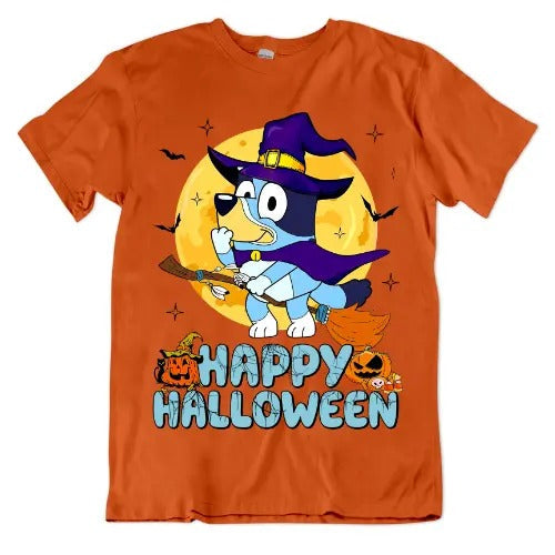 Happy Halloween Bluey Fan Her Him Fabric Fit Top - Adult & Kids T-Shirts, Sweatshirts & Hoodies apparel design preview 1