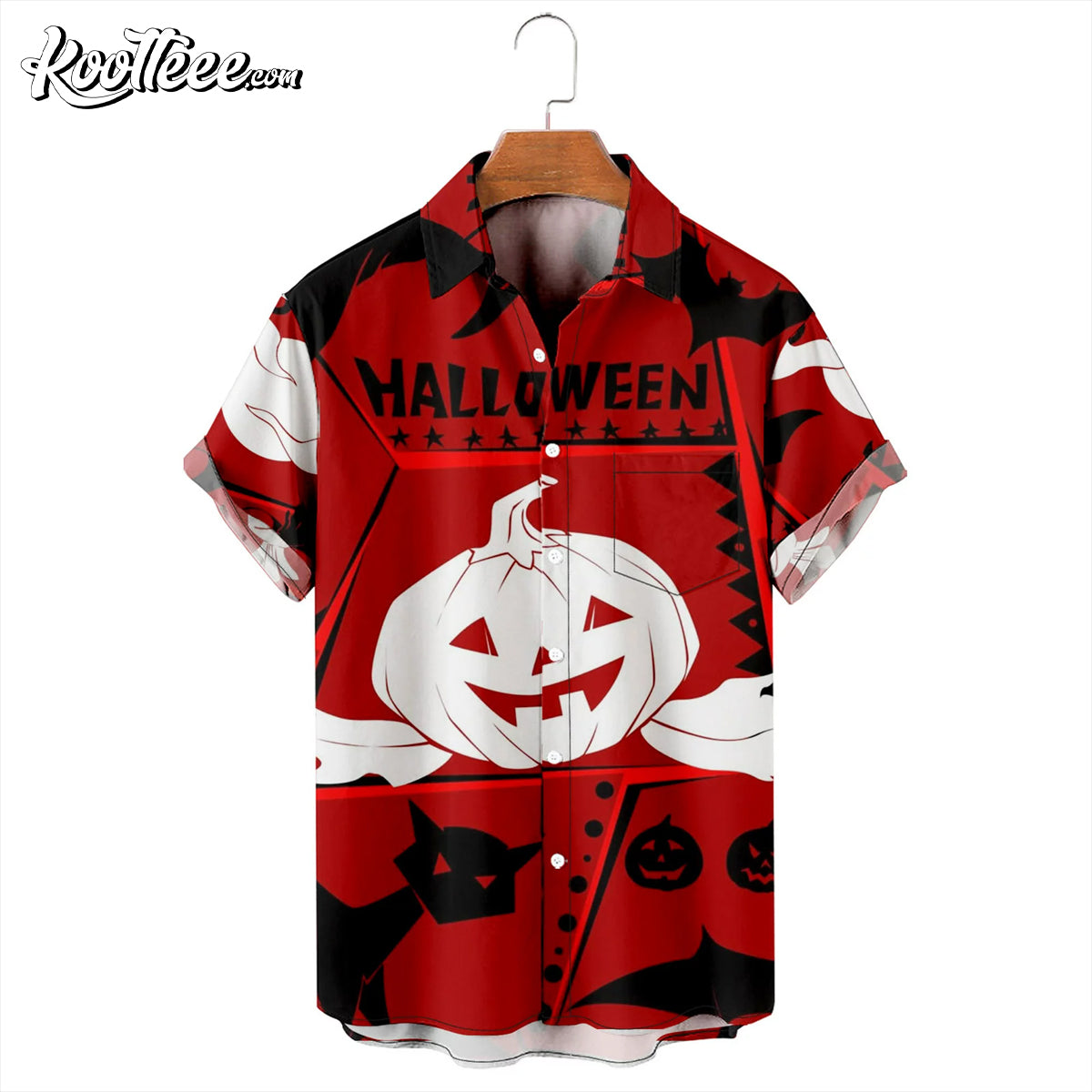Happy Halloween Pumpkin Lantern Hawaiian - Adult & Kids T-Shirts, Sweatshirts & Hoodies apparel design preview 1