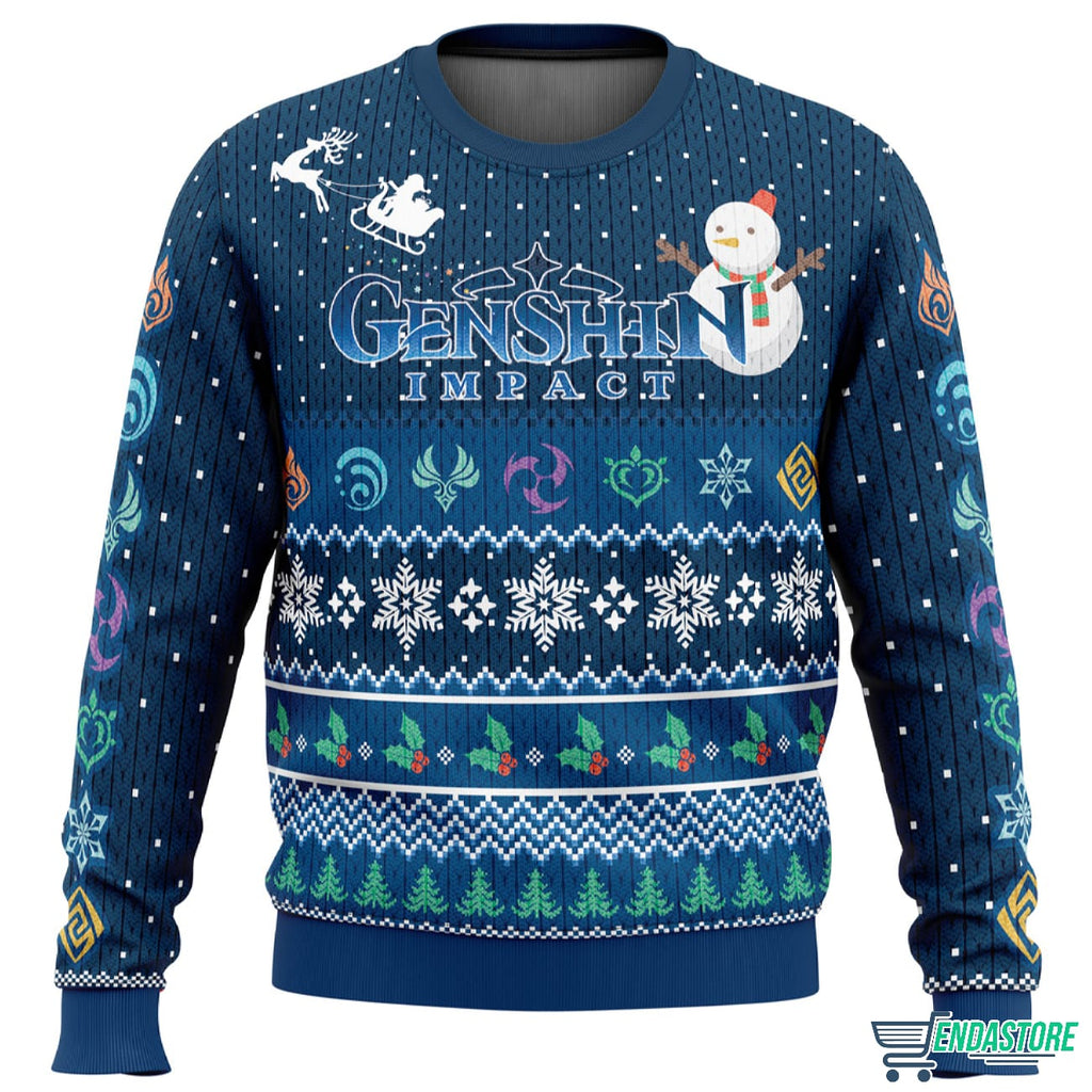 Happy Holidays Genshin Impact 3D Ugly Christmas Sweater - Holiday Gift product image