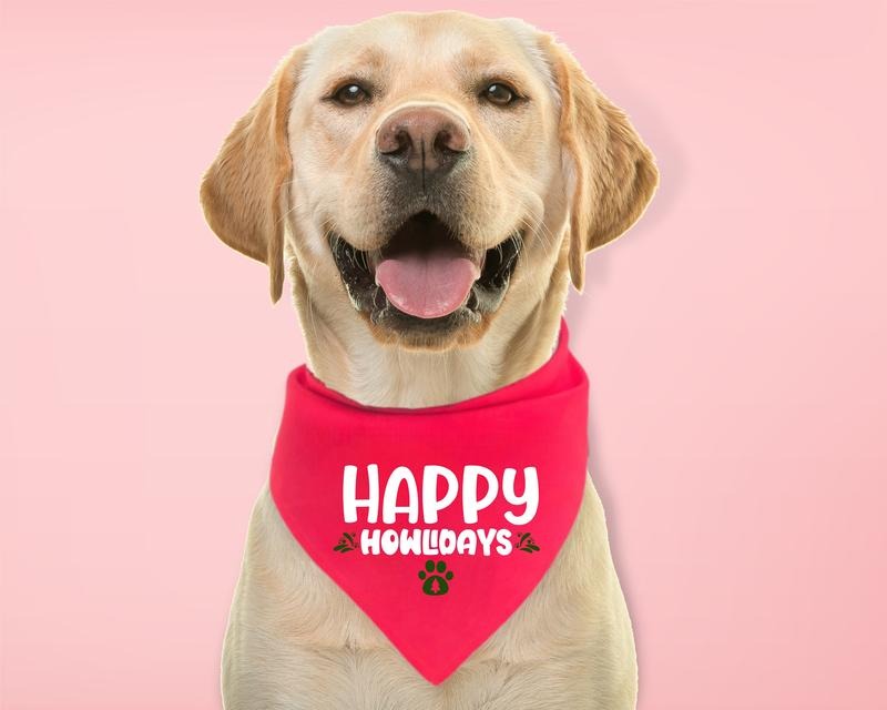 Happy Howlidays Dog Bandana Handkerchief Puppy Neck - Adult & Kids T-Shirts, Sweatshirts & Hoodies apparel design preview 1