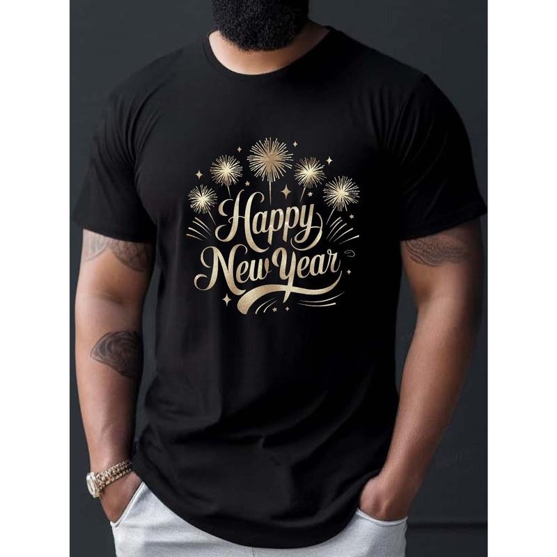 Happy New Year Fireworks Stars Print Casual Short - Adult & Kids T-Shirts, Sweatshirts & Hoodies apparel design preview 1