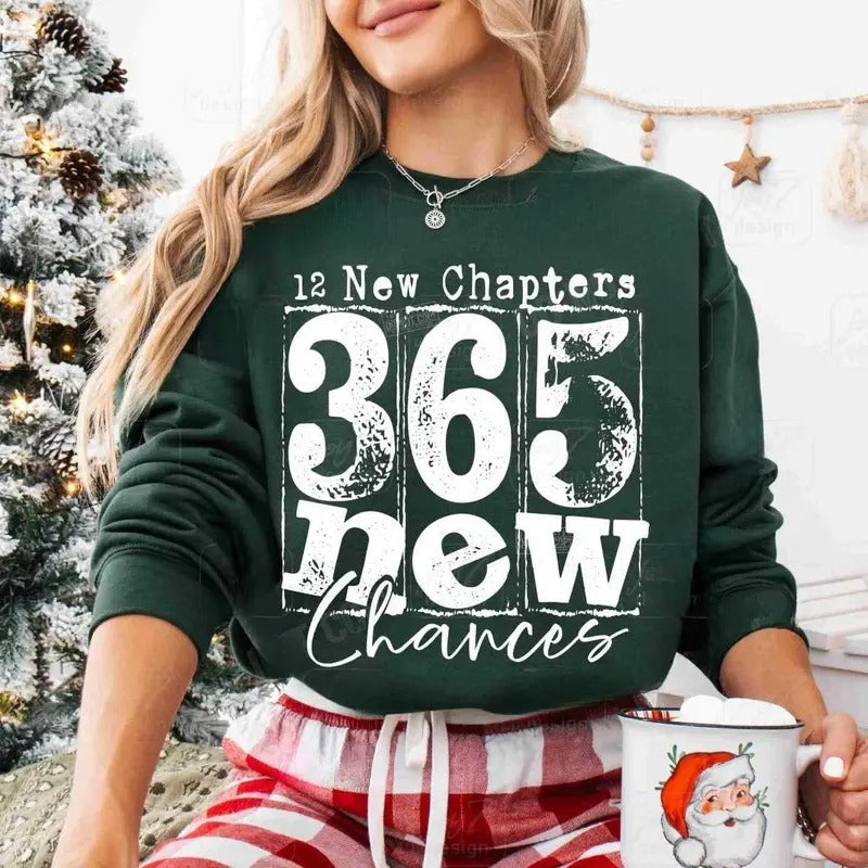 Happy New Years 12 Chapters 365 Chances Retro Neww - Adult & Kids T-Shirts, Sweatshirts & Hoodies apparel design preview 1