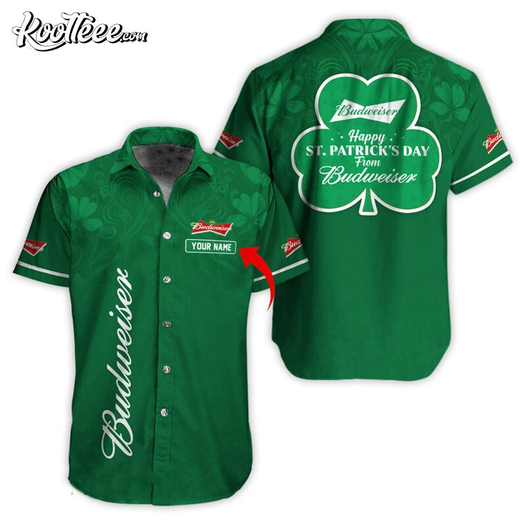 Happy St Patricks Day From Budweiser Personalized - Adult & Kids T-Shirts, Sweatshirts & Hoodies apparel design preview 1