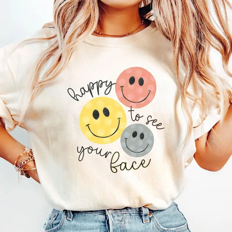 Happy See Your Face Back School Teacher Teachers Life - Adult & Kids T-Shirts, Sweatshirts & Hoodies apparel design preview 1