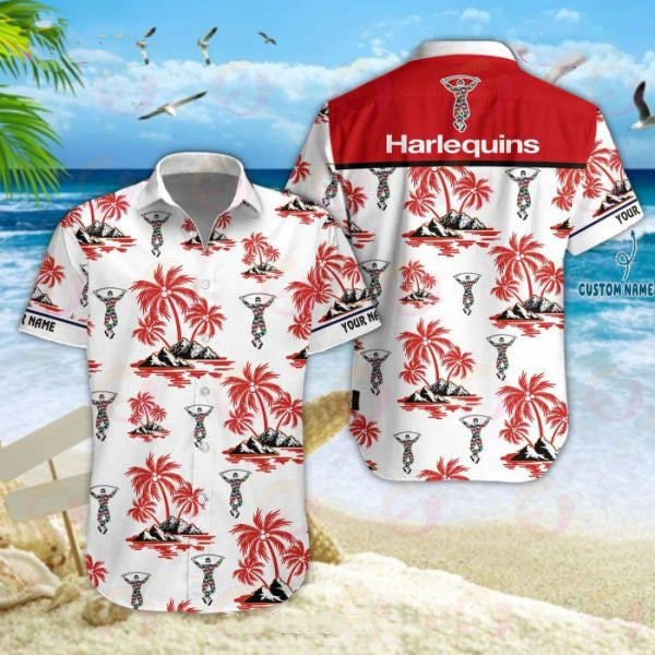 Harlequins Premiership Rugby Hawaiian - Adult & Kids T-Shirts, Sweatshirts & Hoodies apparel design preview 1