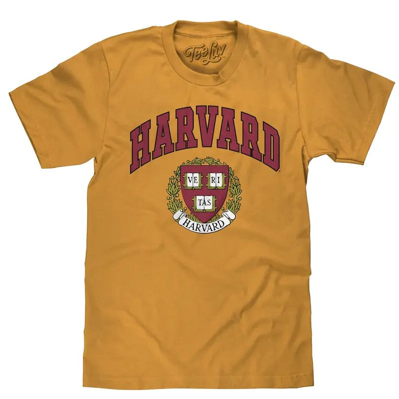 Harvard Veritas Shield College Mustard Yellow - Adult & Kids T-Shirts, Sweatshirts & Hoodies apparel design preview 1