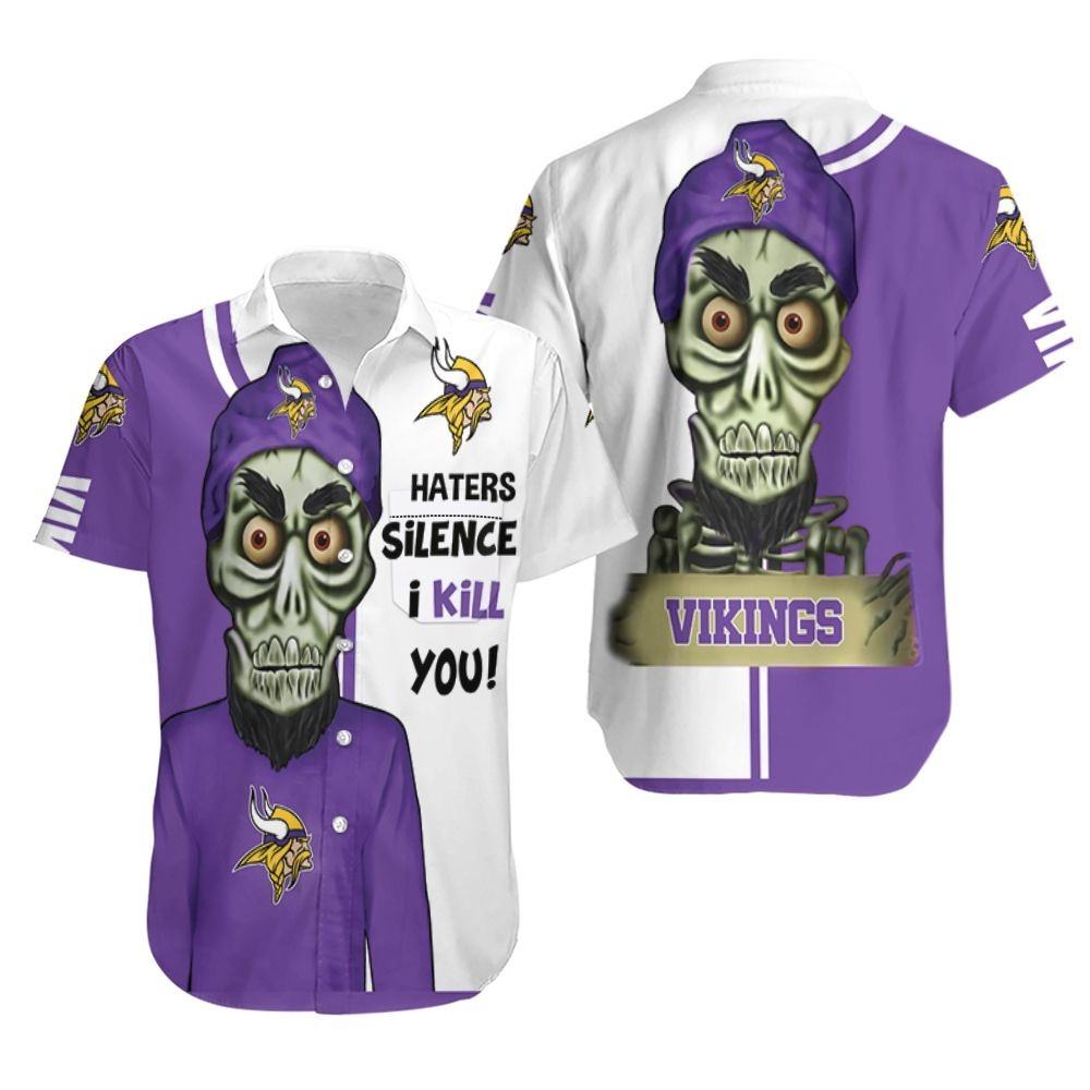Minnesota Vikings Hawaiian Haters I Kill You Design - Adult & Kids T-Shirts, Sweatshirts & Hoodies apparel design preview 1