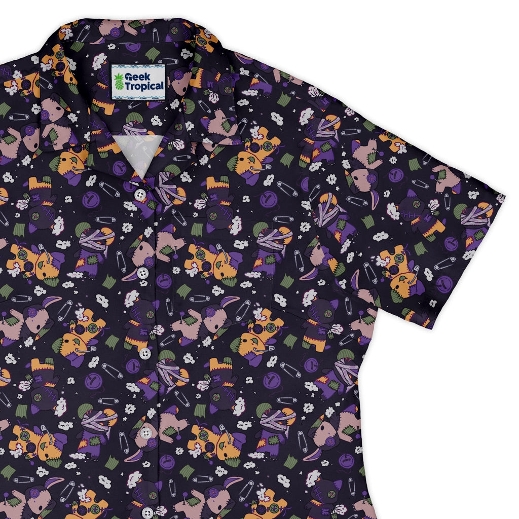 Haunted Plushies Curvy Button Up - Adult & Kids T-Shirts, Sweatshirts & Hoodies apparel design preview 1