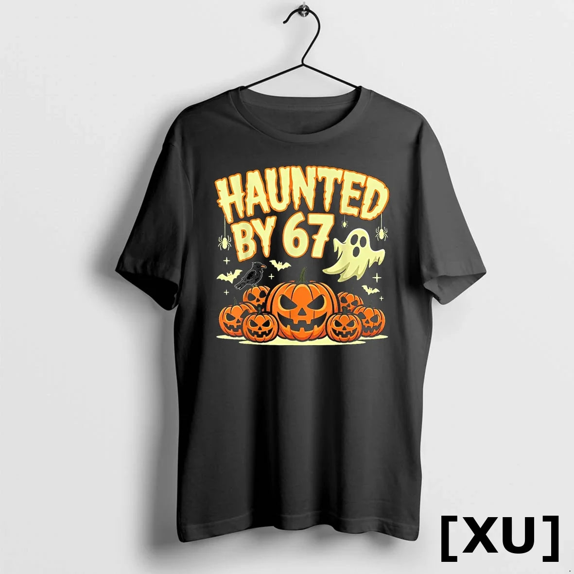 Haunted By 67 Halloween Ghost Six Seven Gen Alpha Z - Adult & Kids T-Shirts, Sweatshirts & Hoodies apparel design preview 1