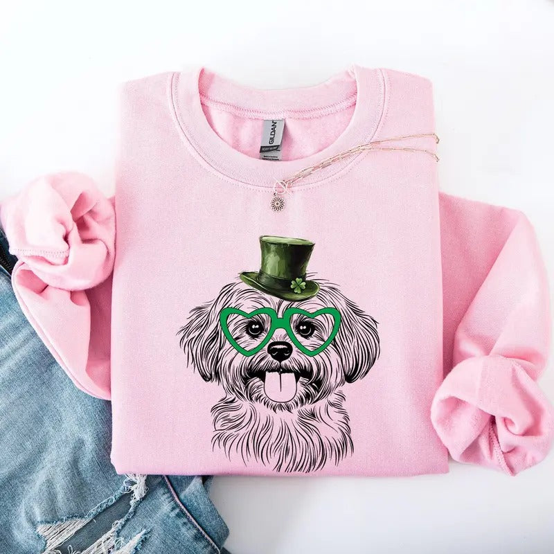 Havanese Adorable Dog St Patrick'S Day Lucky Irish - Adult & Kids T-Shirts, Sweatshirts & Hoodies apparel design preview 1