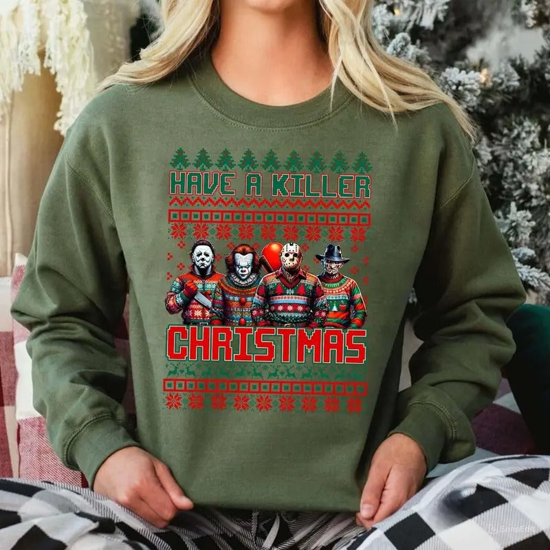 Have Killer Merry Creepmas Killers Horror Friends - Adult & Kids T-Shirts, Sweatshirts & Hoodies apparel design preview 1