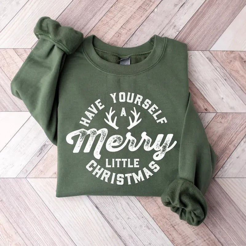 Have Yourself Merry Little Happy Cozy Tree - Adult & Kids T-Shirts, Sweatshirts & Hoodies apparel design preview 1