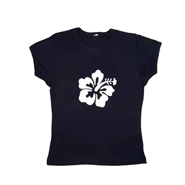 Hawaiian Flower Baby Goth Short Sleeve Emo Tops Y2k - Adult & Kids T-Shirts, Sweatshirts & Hoodies apparel design preview 1