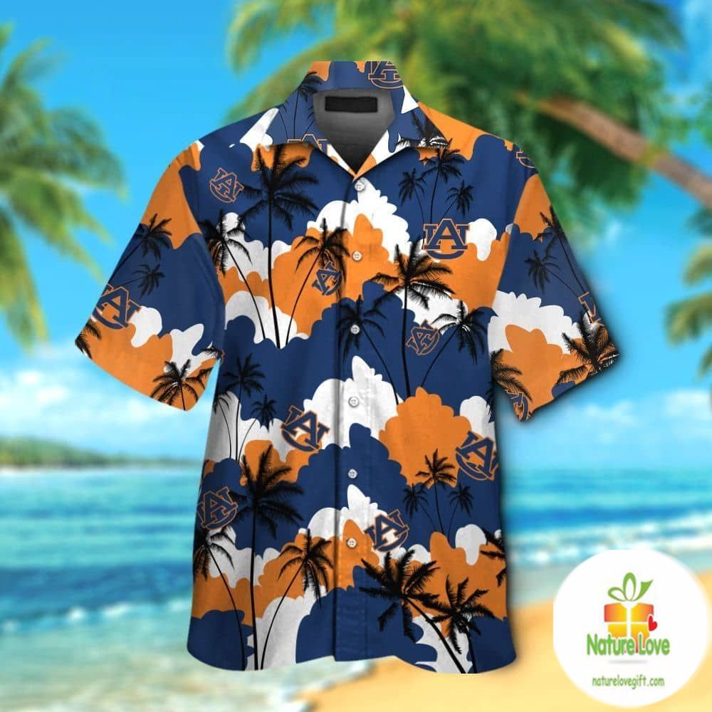 Hawaiian Auburn Tigers Tropical Short Sleeve Button - Adult & Kids T-Shirts, Sweatshirts & Hoodies apparel design preview 1