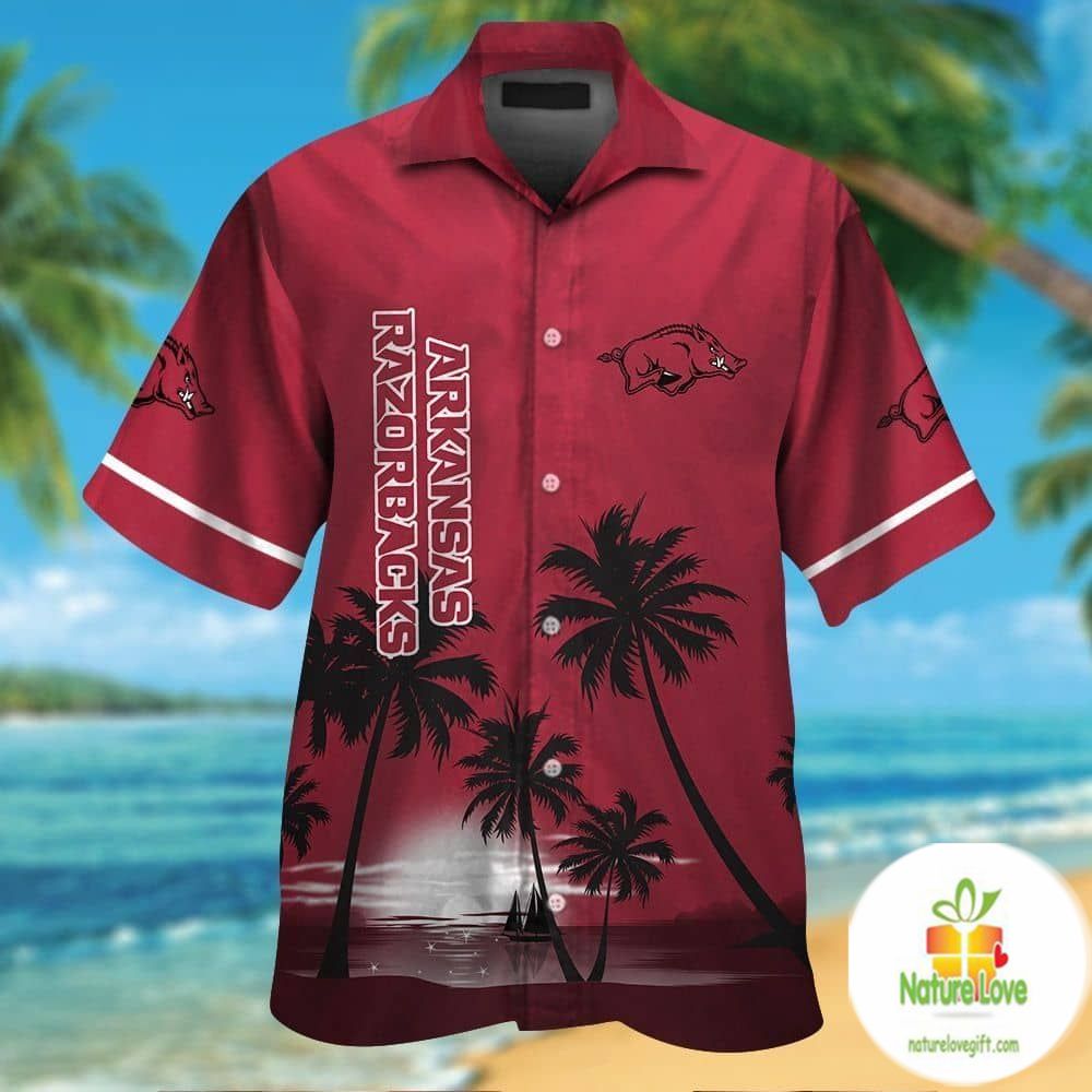 Hawaiian Arkansas Razorbacks Tropical Short Sleeve - Adult & Kids T-Shirts, Sweatshirts & Hoodies apparel design preview 1