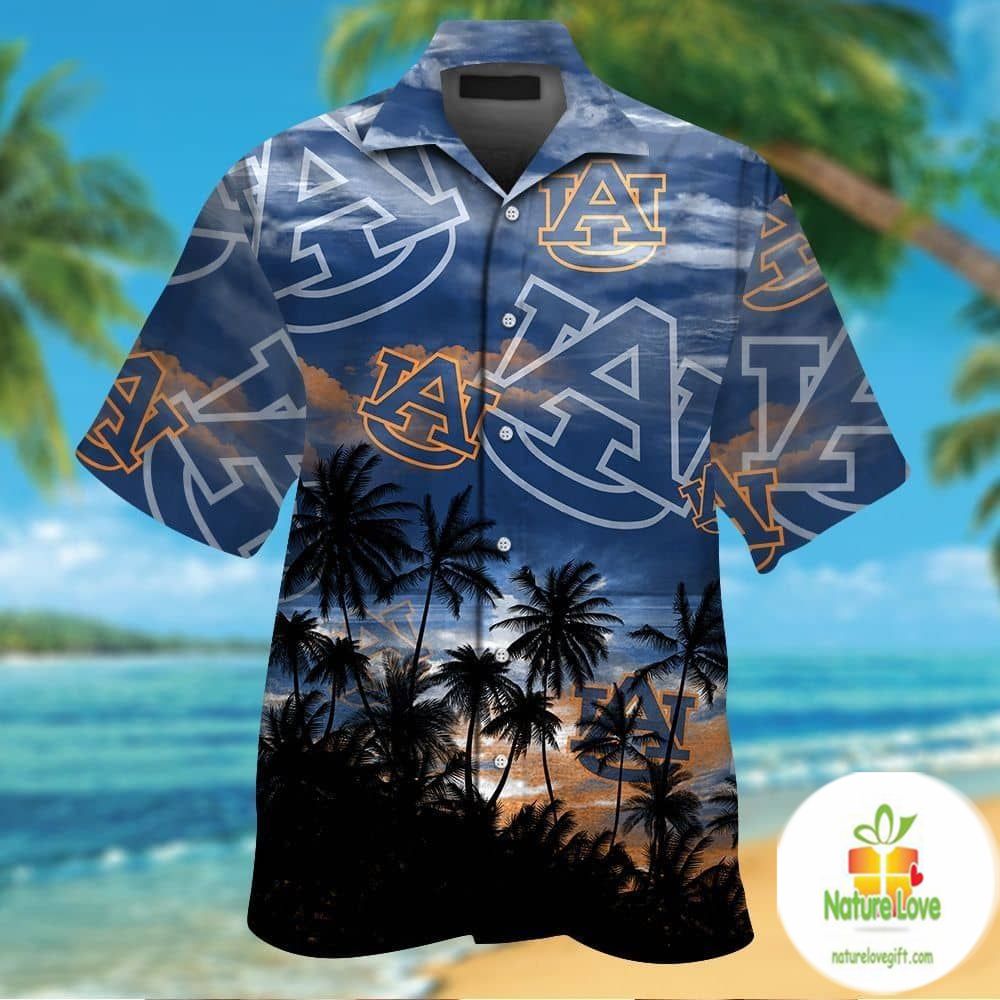 Auburn Tigers Hawaiian Tropical Short Sleeve Button - Adult & Kids T-Shirts, Sweatshirts & Hoodies apparel design preview 1