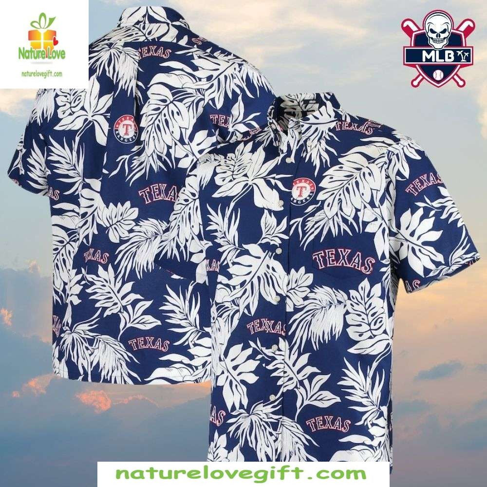 MLB Hawaiian Texas Rangers Tropical Leaves Baseball - Adult & Kids T-Shirts, Sweatshirts & Hoodies apparel design preview 1