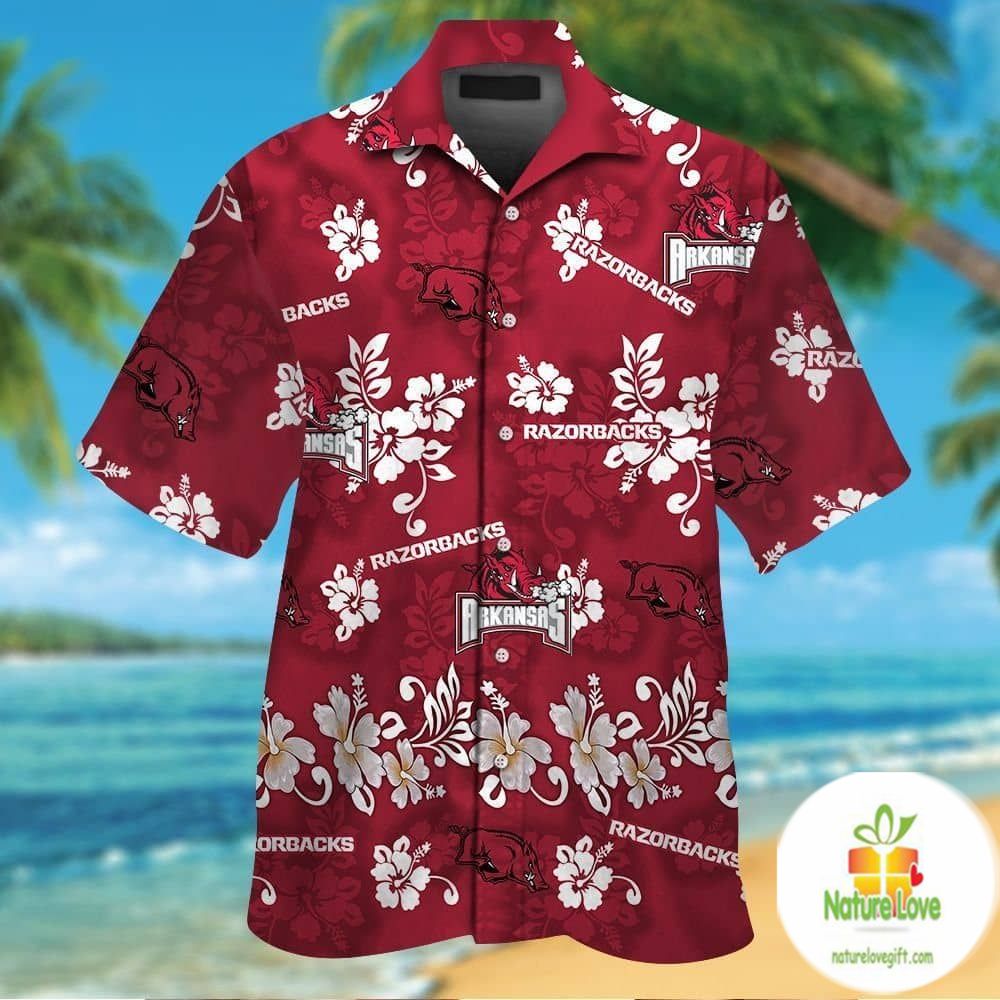 Arkansas Razorbacks Hawaiian Tropical Aloha Short - Adult & Kids T-Shirts, Sweatshirts & Hoodies apparel design preview 1
