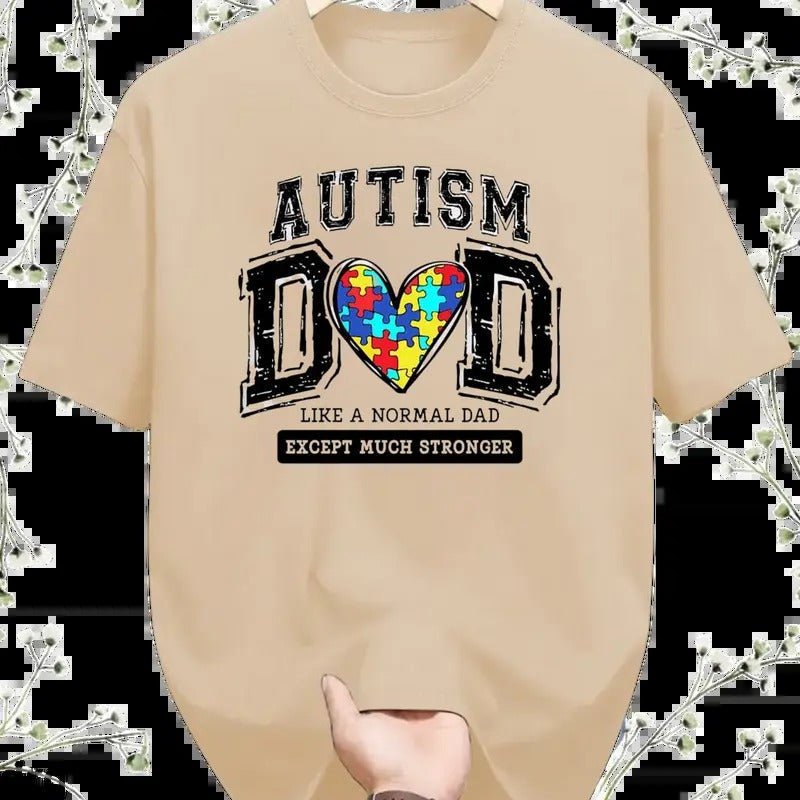 Heart Father Autism Dad Like Normal Except Boy Mom - Adult & Kids T-Shirts, Sweatshirts & Hoodies apparel design preview 1