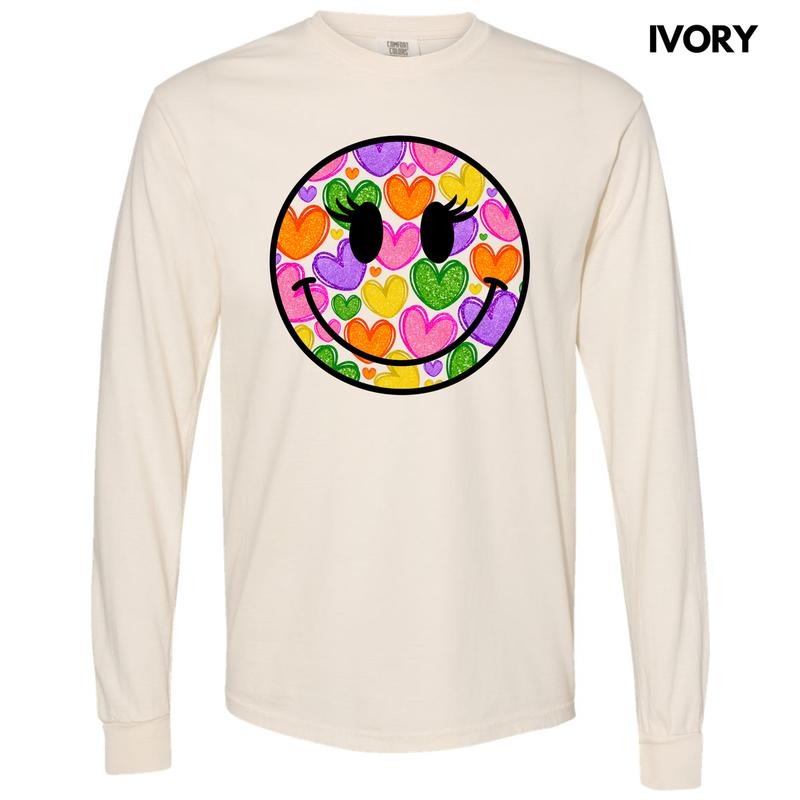 Heart Filled Happy Face Comfort Colors 'NLB' - Adult & Kids T-Shirts, Sweatshirts & Hoodies apparel design preview 1