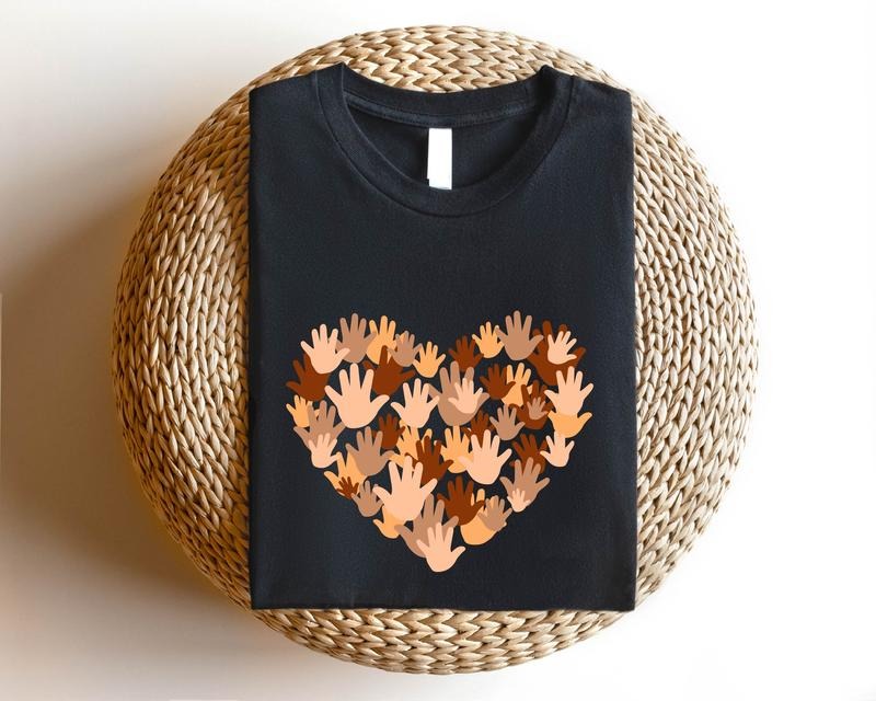 Heart Hands Different Races Skin Love Equal Rights - Adult & Kids T-Shirts, Sweatshirts & Hoodies apparel design preview 1