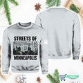 Heather Grey-Retro Streets Of Minneapolis Print Sweatshirt 3D Sweater - Gift Idea product image