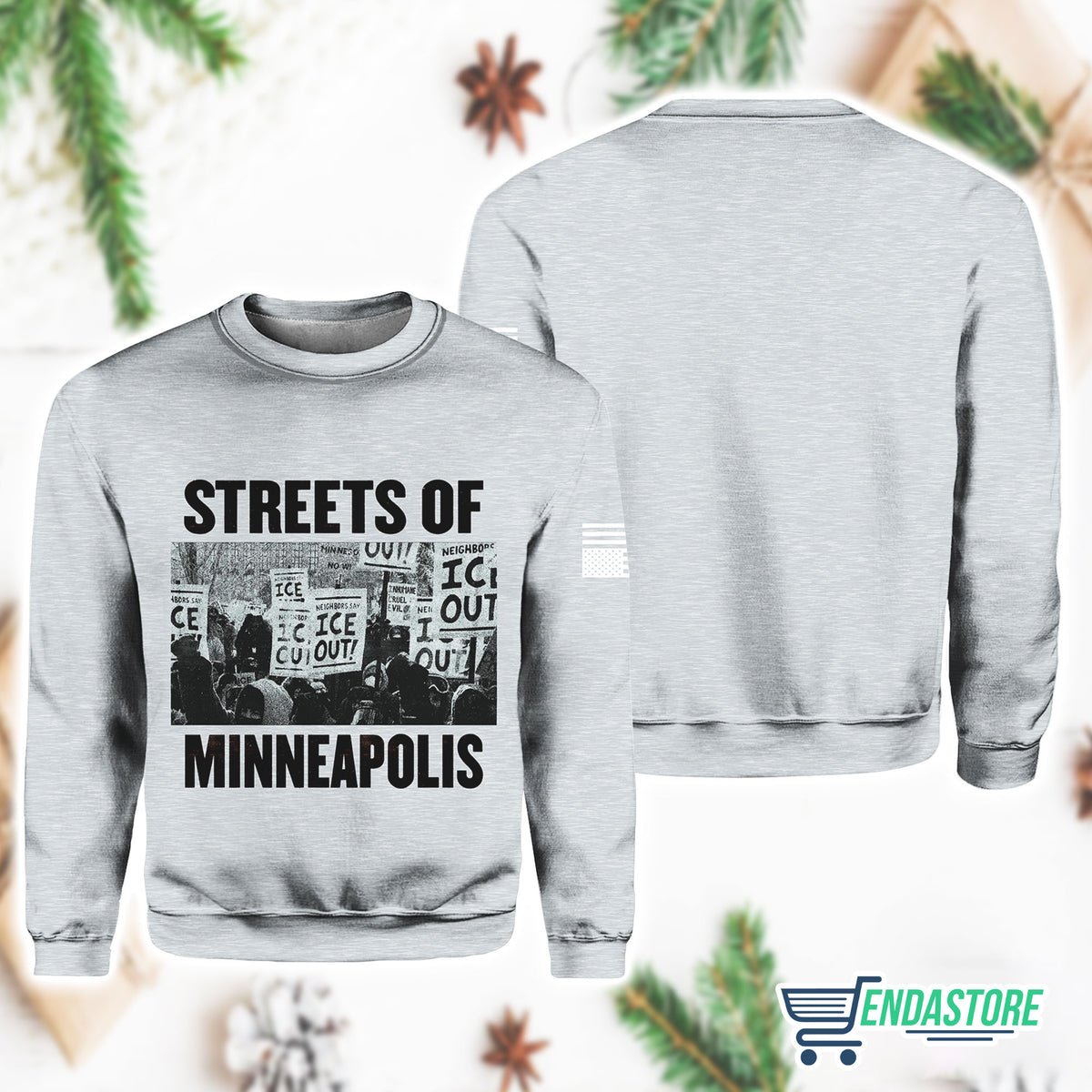 Heather Grey-Retro Streets Of Minneapolis Print Sweatshirt 3D Sweater - Gift Idea product image
