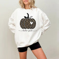 Hello Fall Leopard Pumpkin Thanksgiving Thankful - Adult & Kids T-Shirts, Sweatshirts & Hoodies apparel design preview 1