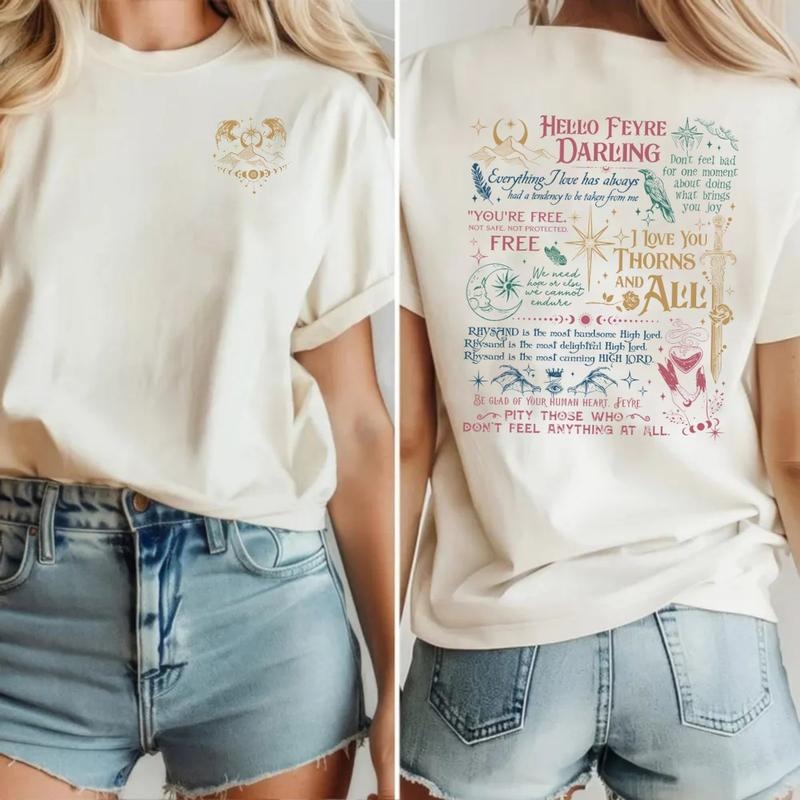Hello Feyre Darling Acotar Fan House Wind Black - Adult & Kids T-Shirts, Sweatshirts & Hoodies apparel design preview 1