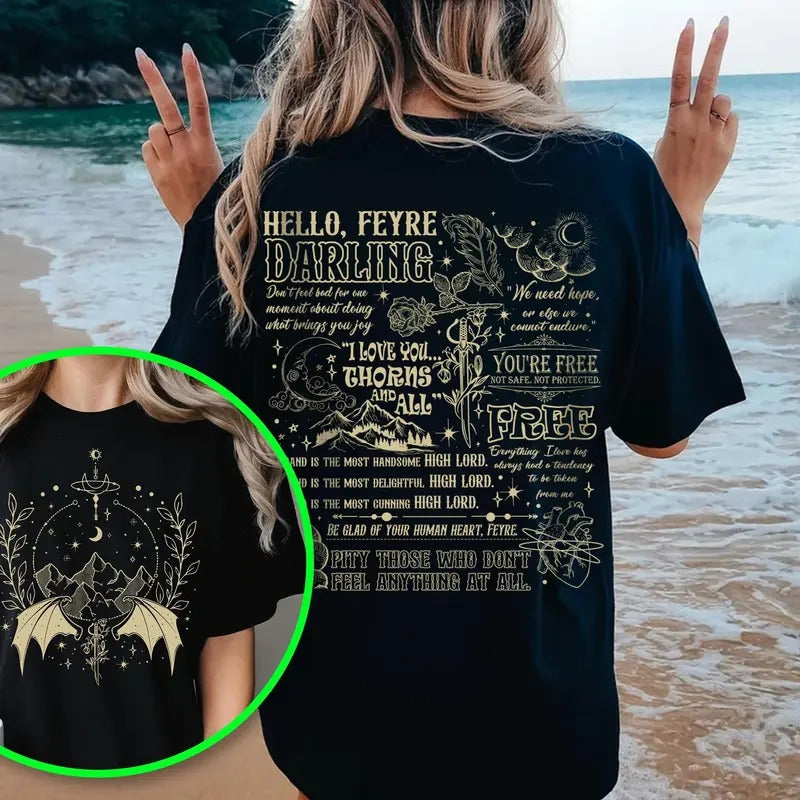 Hello Feyre Darling Velaris City Starlight Night - Adult & Kids T-Shirts, Sweatshirts & Hoodies apparel design preview 1