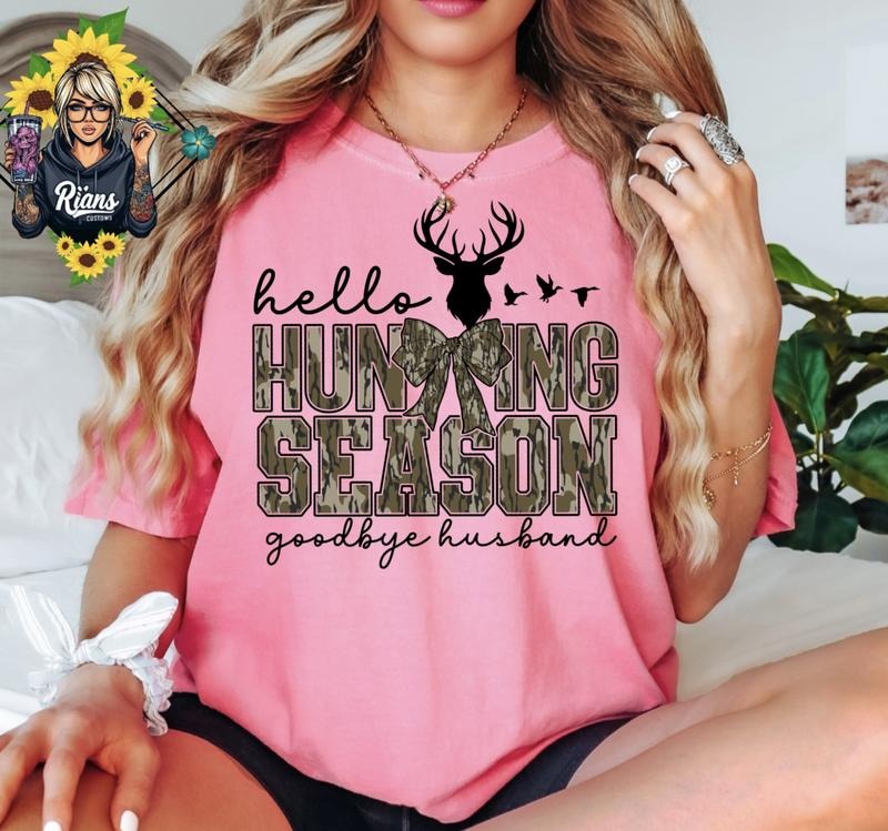 Hello Hunting Season Goodbye Husband - Adult & Kids T-Shirts, Sweatshirts & Hoodies apparel design preview 1