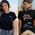 Hello Summer Beach Lover Words Back VSCO Girl - Adult & Kids T-Shirts, Sweatshirts & Hoodies apparel design preview 1