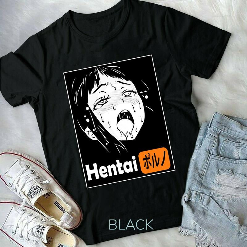 Hentai Waifu Ahegao Cute Sexy Girl Gothic Lewd Otaku - Adult & Kids T-Shirts, Sweatshirts & Hoodies apparel design preview 1