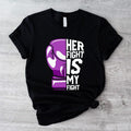 Her Fight Is My Purple Ribbon Cancer Awareness - Adult & Kids T-Shirts, Sweatshirts & Hoodies apparel design preview 1
