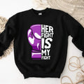 Her Fight Is My Purple Ribbon Cancer Awareness - Adult & Kids T-Shirts, Sweatshirts & Hoodies apparel design preview 1