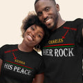 Her Rock His Peace Matching Custom Bundle Pack Black - Adult & Kids T-Shirts, Sweatshirts & Hoodies apparel design preview 1