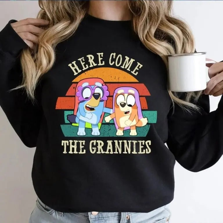 Here Come Grannies Bluey Dad - Adult & Kids T-Shirts, Sweatshirts & Hoodies apparel design preview 1