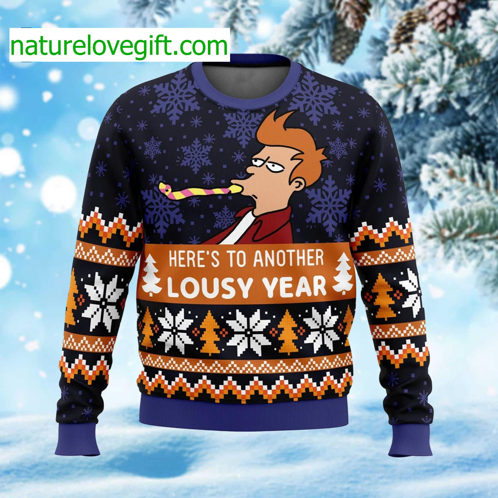 Here’s To Another Lousy Year Ugly Christmas Sweater - Holiday Gift product image