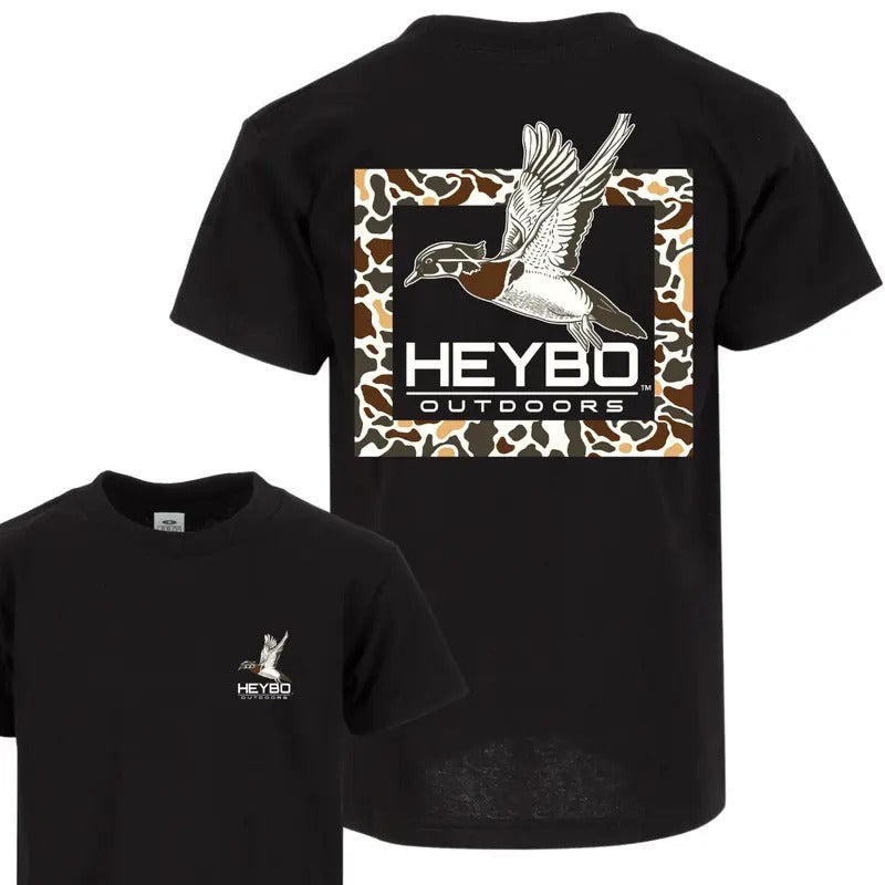 Heybo Outdoors Flying Duck Camo Pattern Outdoor - Adult & Kids T-Shirts, Sweatshirts & Hoodies apparel design preview 1
