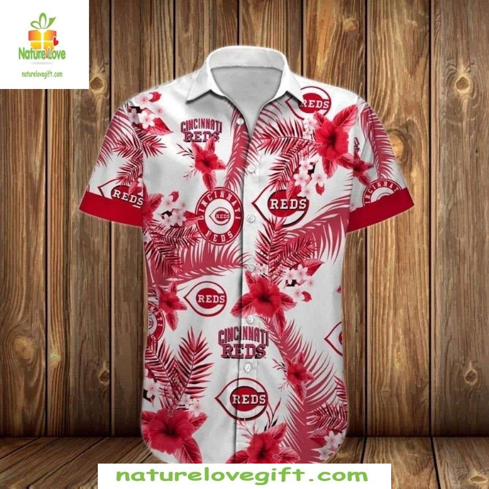 Cincinnati Reds Hawaiian Hibiscus Harmony Stylish - Adult & Kids T-Shirts, Sweatshirts & Hoodies apparel design preview 1